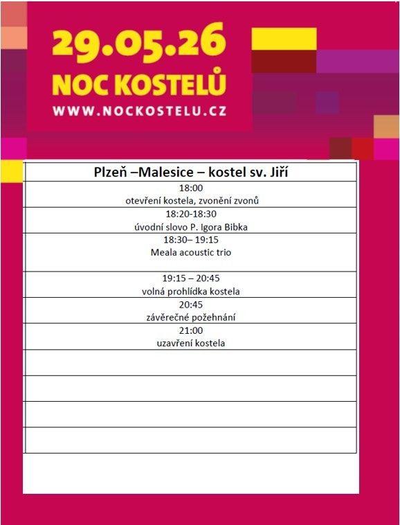 Noc kostelů - Malesice 2026